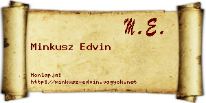 Minkusz Edvin névjegykártya